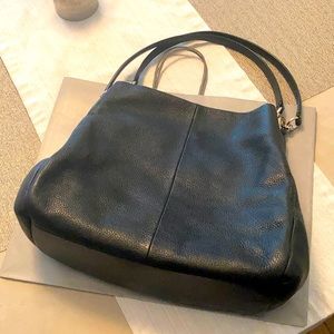 Black leather Coach purse